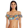 Jessica Simpson Women's Surfside Ruffle Sleeve Tye Dye Bikini Top - Badeanzüge - $17.56  ~ 15.08€