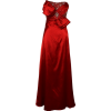 Jeweled Satin Strapless Long Gown Diagonal Bow Junior Plus Size Red - Dresses - $161.99 