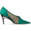 Jimmy Choo SIBA 85 Emerald Suede and Mes - Classic shoes & Pumps - 