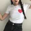 Joker Top Love Print Lace White T-Shirt - 半袖シャツ・ブラウス - $23.99  ~ ¥2,700