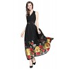 Joy EnvyLand Women's V-neck Flower Chiffon Wedding Formal Prom Beach Maxi Dress - Dresses - $47.99  ~ £36.47