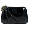 Judith Leiber Black Leather Clutch - Schnalltaschen - 