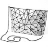 KAISIBO Fashion Geometric bags Chain cross body Shoulder Bag PU leather clutch purses for women (White) - Hand bag - $37.99 
