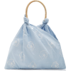 KAYU Mae Rattan-Trimmed Cotton Top Handl - Hand bag - 