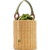 KAYU Reta Canvas And Woven Straw Top Han - Hand bag - 