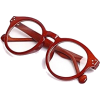KE oversized round red eyeglasses - 度付きメガネ - 