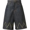 KOLOR grey denim embroidered shorts - pantaloncini - 
