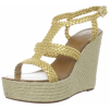 Kate Spade New York Women's Lila Wedge Espadrille Old Gold Metallic Nappa/Natural Rope - Sandals - $275.00 