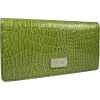 Kenneth Cole Reaction Flattered Moc Croc Checkbook Wallet Green - Hand bag - $18.00 