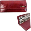 Kenneth Cole Women's Clutch Checkbook Wallet Lined in Leopard Print Red - Wallets - $19.95 