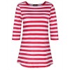 Kilig Women's Half Sleeves Casual Striped Contrast Color Tee Shirt  - Camisas - $40.00  ~ 34.36€