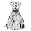 Killreal Women's Cap-Sleeve Vintage 1950 Retro Rockabilly Prom Dresses with Blet - 连衣裙 - $15.99  ~ ¥107.14