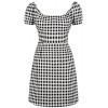 Killreal Women's Casual Fit and Flare Short Sleeve Plaid Print Wear to Work Dresses - Obleke - $12.05  ~ 10.35€