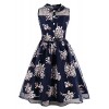 Killreal Women's Casual Floral Fit and Flare Sleeveless Belted Vintage Tea Dress - 连衣裙 - $18.89  ~ ¥126.57