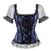 Killreal Women's Gothic Steampunk Brocade Corset Top with Short Sleeves - Roupa íntima - $19.99  ~ 17.17€
