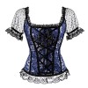 Killreal Women's Gothic Steampunk Brocade Corset Top with Short Sleeves - Нижнее белье - $19.99  ~ 17.17€