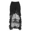 Killreal Women's High Waist Victorian Steampunk Gothic Hi Low Skirt - Skirts - $14.99 