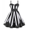 Killreal Women's Retro Harness Striped Polka Dot Holiday Beach High Waist Dress - sukienki - $16.09  ~ 13.82€
