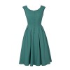 Killreal Women's Round Neck Sleeveless Vintage Pleated Swing Midi Dresses - Kleider - $16.19  ~ 13.91€