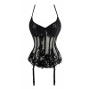 Killreal Women's Sexy See Through Floral Lace Corset Bustier Top Sheer Lace Lingerie - Underwear - $15.49 