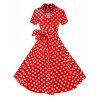 Killreal Women's Vintage 1950s Style Polka Dot Print Cocktail Party Swing Dress - Платья - $13.59  ~ 11.67€