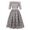 Killreal Women's Vintage Off The Shoulder Half Sleeve Lace Cocktail Party Dress - 连衣裙 - $15.99  ~ ¥107.14