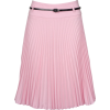 Knee Length Pleated A-Line Skirt with Skinny Belt (Choose from 10 Colors ) - Clearance Sale ! Baby Pink - Spudnice - $25.00  ~ 21.47€
