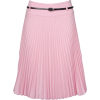 Knee Length Pleated A-Line Skirt with Skinny Belt (Choose from 10 Colors ) - Clearance Sale ! Baby Pink - Skirts - $25.00  ~ £19.00