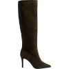 Knee High Boots, Olive - Boots - 