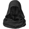 Knit Grey Hooded Scarf Hoodie Scarf - 丝巾/围脖 - 