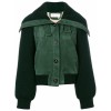 Knitted Detail Leather Jacket - Jacket - coats - $2,364.00 
