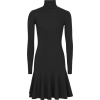 Knitted Turtle Neck Black Dress - Платья - 