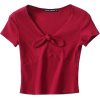 Knot V-Neck Short-Sleeve T-Shirt - Shirts - $19.99 