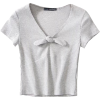 Knot V-Neck Short-Sleeve T-Shirt - 半袖衫/女式衬衫 - $19.99  ~ ¥133.94