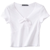 Knot V-Neck Short-Sleeve T-Shirt - 半袖衫/女式衬衫 - $19.99  ~ ¥133.94