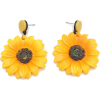 Korean Fashion Retro Fairy Sunflower Wild Exaggerated Flower Earrings For Women - Earrings - 