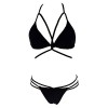 LA PLAGE Women's Two-piece Halter Hollowed-out Bikini Foam Padded Bra Swimwear - Swimsuit - $13.99 