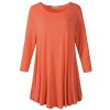 LARACE Women 3/4 Sleeve Tunic Top Loose Fit Flare T-Shirt(1X, Brick Red) - Camicie (corte) - $16.99  ~ 14.59€