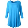 LARACE Women 3/4 Sleeve Tunic Top Loose Fit Flare T-Shirt(1X, Deepskyblue) - Shirts - $16.99 