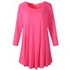 LARACE Women 3/4 Sleeve Tunic Top Loose Fit Flare T-Shirt(2X, Rosepink) - Camicie (corte) - $16.99  ~ 14.59€