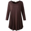 LARACE Women 3/4 Sleeve Tunic Top Loose Fit Flare T-Shirt(3X, Coffee) - Camisa - curtas - $16.99  ~ 14.59€
