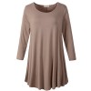 LARACE Women 3/4 Sleeve Tunic Top Loose Fit Flare T-Shirt(3X, Khaki) - Camicie (corte) - $16.99  ~ 14.59€