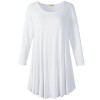 LARACE Women 3/4 Sleeve Tunic Top Loose Fit Flare T-Shirt(3X, White) - Shirts - $16.99 