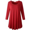 LARACE Women 3/4 Sleeve Tunic Top Loose Fit Flare T-Shirt(3X, Wine Red) - Shirts - $16.99  ~ £12.91