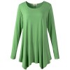 LARACE Womens Long Sleeve Flattering Comfy Tunic Loose Fit Flowy Top (2X, Green) - Shirts - $16.99 