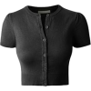 LE3NO Womens Fine Knit Round Neck Bolero - 半袖衫/女式衬衫 - 