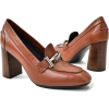 LEATHER BLOCK HEEL PUMPS (Brown) - Classic shoes & Pumps - $139.97 