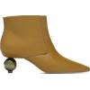 LEATHER ROUNDED-HEEL ANKLE BOOTS - Čizme - 