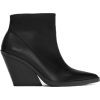 LEATHER WEDGE ANKLE BOOTS - Botas - 