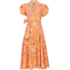 LHD orange floral dress - sukienki - 